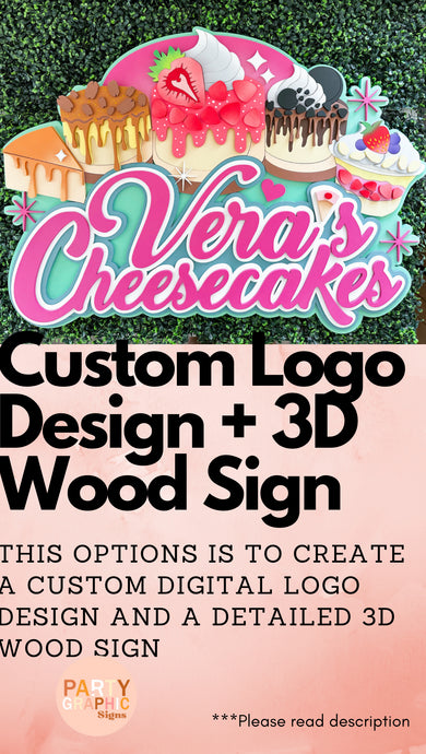Custom Logo Design + Detailed 3D Wood Sign