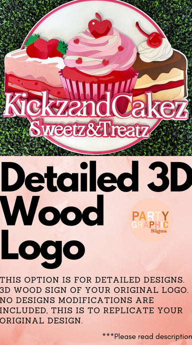 Detailed 3D Wood Logo of your original design